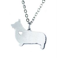 304 Stainless Steel Cute Slice Polishing Animal Dog Necklace Titanium Steel Necklace sku image 8