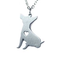 304 Stainless Steel Cute Slice Polishing Animal Dog Necklace Titanium Steel Necklace sku image 9