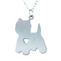 304 Stainless Steel Cute Slice Polishing Animal Dog Necklace Titanium Steel Necklace sku image 10
