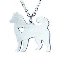304 Stainless Steel Cute Slice Polishing Animal Dog Necklace Titanium Steel Necklace sku image 13