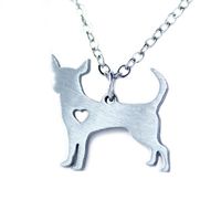 304 Stainless Steel Cute Slice Polishing Animal Dog Necklace Titanium Steel Necklace sku image 14