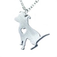 304 Stainless Steel Cute Slice Polishing Animal Dog Necklace Titanium Steel Necklace sku image 15