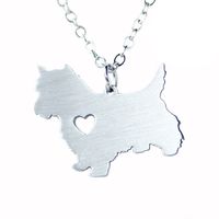 304 Stainless Steel Cute Slice Polishing Animal Dog Necklace Titanium Steel Necklace sku image 17