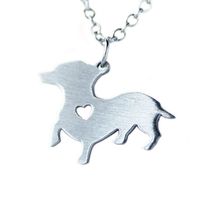 304 Stainless Steel Cute Slice Polishing Animal Dog Necklace Titanium Steel Necklace sku image 19