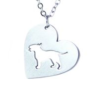 304 Stainless Steel Cute Slice Polishing Animal Dog Necklace Titanium Steel Necklace sku image 20