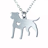 304 Stainless Steel Cute Slice Polishing Animal Dog Necklace Titanium Steel Necklace sku image 21