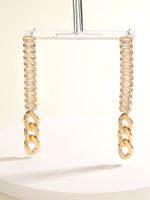 Fashion Long Tassel Copper Plating 18k Gold Zircon Metal Chain Earrings main image 1