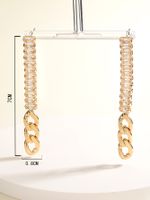 Fashion Long Tassel Copper Plating 18k Gold Zircon Metal Chain Earrings sku image 1