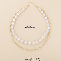Elegant Retro Double-layer Clavicle Chain Freshwater Pearl Woven Necklace main image 2