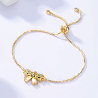 2022 New Fashion Simple Geometric Inlaid Zircon Plated Gold Copper Bracelet main image 1
