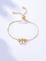 2022 New Fashion Simple Geometric Inlaid Zircon Plated Gold Copper Bracelet main image 2