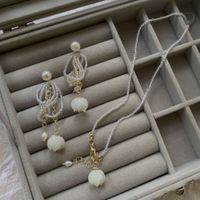 Flower Pearl Pendant Vacation Style Retro Necklace main image 5