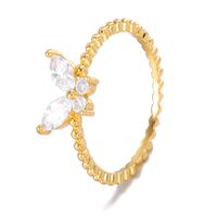 New Gold-plated Butterfly Zircon Ring sku image 3