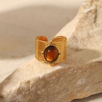 Fashion Geometric Stainless Steel Gold Plated Rings main image 5