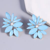 New Candy Color Alloy Earrings Small Colorful Flowers Diamond Stud Earrings main image 5