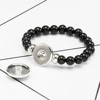 Fashion Simple Black Crystal 26 Letter Beaded Alloy Bracelet main image 4