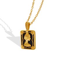 Fashion Women's Square Necklace Geometric  Titanium Steel Gold Plated Jewelry main image 2