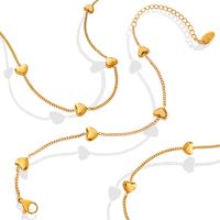 Fashion Heart Shaped Necklace Female Bracelet Titanium Steel Gold-plated Jewelry Set main image 3