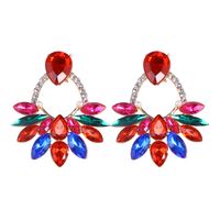 Vintage Elegant Colorful Diamond Inlay Series Alloy Earrings Female main image 4