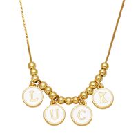 Fashion Letter Love Luck Pendant Female Bead Zircon Chain Clavicle Copper Necklace main image 5