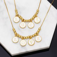 Fashion Letter Love Luck Pendant Female Bead Zircon Chain Clavicle Copper Necklace main image 1