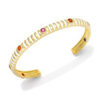 Fashion Simple Female Bohemian Multicolor Zircon Drop Oil Open-ended Copper Bracelet main image 2