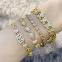 Mode Schmetterling Kupfer 18 Karat Vergoldet Künstliche Edelsteine Armbänder In Masse main image 1