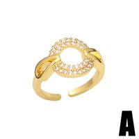 2022 New Color Heart-shaped Geometric Simple Open Zircon Ring main image 5