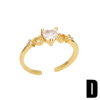 2022 New Color Heart-shaped Geometric Simple Open Zircon Ring sku image 4