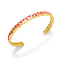 Fashion Simple Oil Dripping Colorful Heart Geometric C-shaped Open-ended Female Copper Bracelet sku image 8