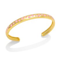 Fashion Simple Oil Dripping Colorful Heart Geometric C-shaped Open-ended Female Copper Bracelet sku image 10