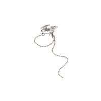 طويلة شرابة الكرة حبة سلسلة الماس اللؤلؤ مطعمة الإناث الأذن كليب دون مثقوب main image 4