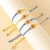 Fashion Jewelry Little Daisy Flag Ukraine World Peace Hand Weaving Bracelet Carrying Strap main image 5