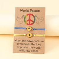 Fashion Jewelry Little Daisy Flag Ukraine World Peace Hand Weaving Bracelet Carrying Strap main image 4