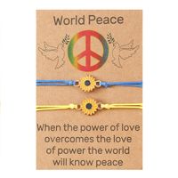 Fashion Jewelry Little Daisy Flag Ukraine World Peace Hand Weaving Bracelet Carrying Strap sku image 1