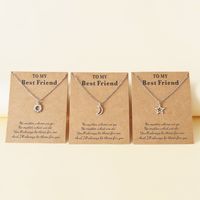 Fashion Stainless Steel Sun Moon Star Shaped Card Clavicle Necklace 3-piece Set main image 3