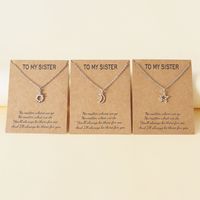 Fashion Stainless Steel Sun Moon Star Shaped Card Clavicle Necklace 3-piece Set main image 1
