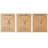 Fashion Stainless Steel Sun Moon Star Shaped Card Clavicle Necklace 3-piece Set main image 5