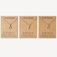 Fashion Stainless Steel Sun Moon Star Shaped Card Clavicle Necklace 3-piece Set sku image 2
