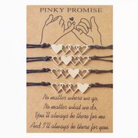 Mode En Acier Inoxydable En Forme De Coeur Rose Promesse Couple Carte Main Tissage Bracelet sku image 3