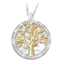 Ouvrable Vie Arbre Pendentif Collier Creative Deux-couleur Spot Forage Collier main image 2