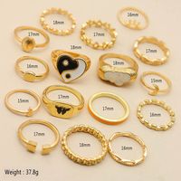 Fashion Retro Moon Sun Five-pointed Star Shell Knuckle Ring 16 Pieces main image 3