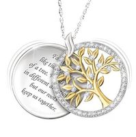 Ouvrable Vie Arbre Pendentif Collier Creative Deux-couleur Spot Forage Collier sku image 1