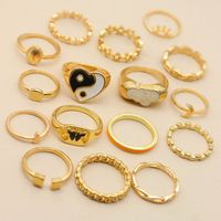 Fashion Retro Moon Sun Five-pointed Star Shell Knuckle Ring 16 Pieces main image 2