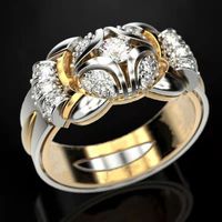 Creativo Retro Arco Flor Bud Diamante-incrustado Anillo De Las Mujeres De Los Hombres Al Por Mayor sku image 5