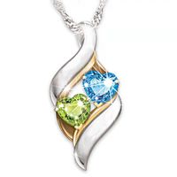 Fashion Heart-shaped Diamond Pendant Bridal Alloy Necklace Wholesale sku image 1