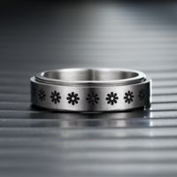 Fashion Titanium Steel Rotatable Letter Couple Rings Jewelry Wholesale main image 5