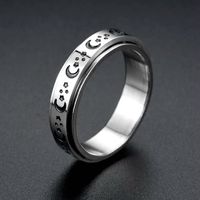 Fashion Titanium Steel Rotatable Letter Couple Rings Jewelry Wholesale main image 4