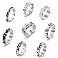 Fashion Titanium Steel Rotatable Letter Couple Rings Jewelry Wholesale main image 1