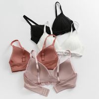 New Style Solid Color Women's Thin Underwear Sexy Lace Bra main image 1